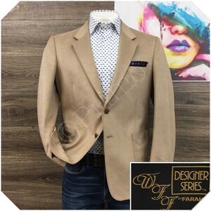 VINTAGE FARAH Mens Blazer Sport Coat Casual Jacket Size 44R Faux Suede Suit